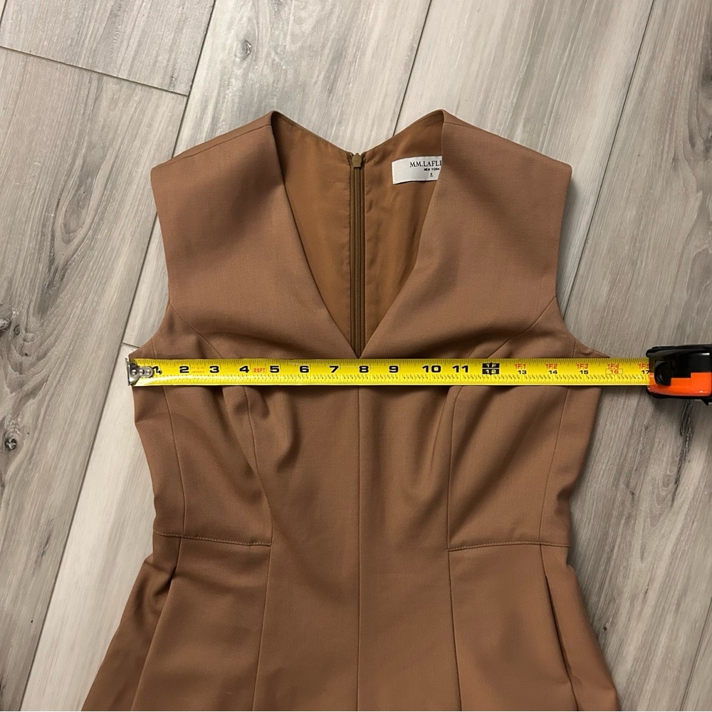 MM Lafleur Women’s Fit & Flare Dress Camel Brown Size 0 Pockets Lined Career - Picture 3 of 11